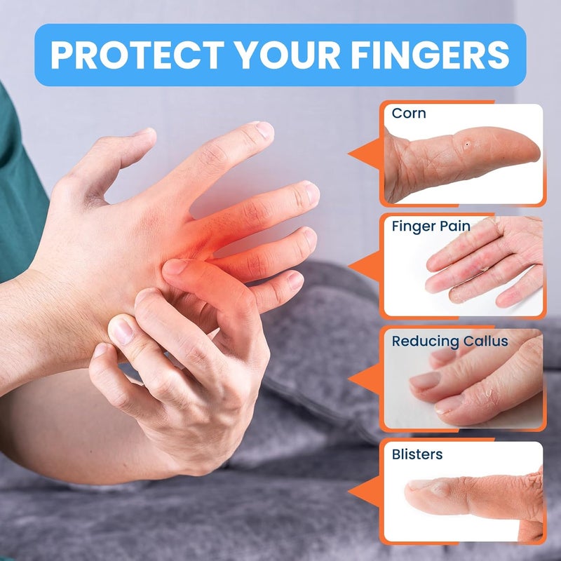 JUMPOW Gel Finger Cots Protectors, Finger Covers Caps Sleeves Silicone Flexible Shields for Fingertip Thumb Protection, Arthritis, Rubbing, Blisters, Hangnail & Pain Relief (Transparent, M+L, 16PCS) - Image 4